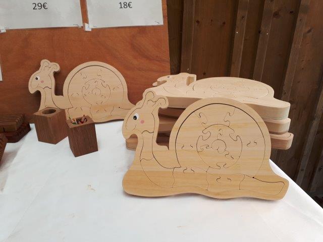L'Escargouille, un puzzle 100% en bois de récup et fabriqué par Aunis GD